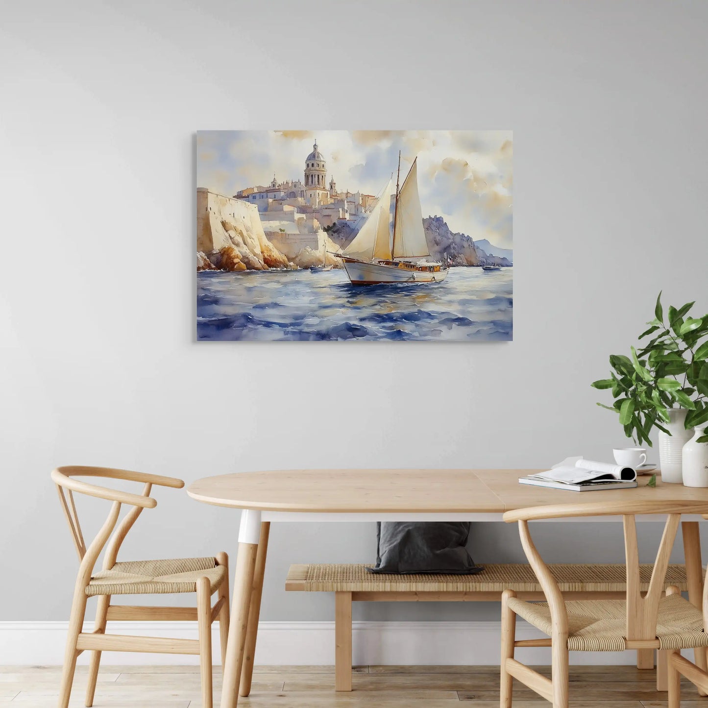Tableau Marseille Vintage : Voiles en Méditerranée Affiches, reproductions et œuvres graphiques Art Virtuoso