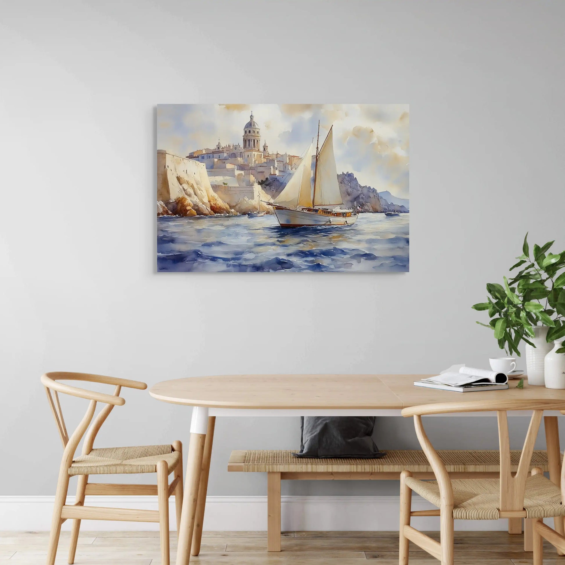 Tableau Marseille Vintage : Voiles en Méditerranée Affiches, reproductions et œuvres graphiques Art Virtuoso