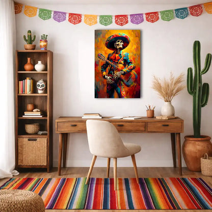 Mexikanischer Mariachi de la Muerte – Heilige Musik – Wandbild