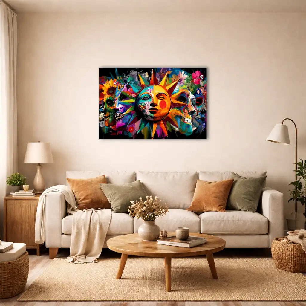 Modernes Mexiko – Sonnenzeichen – Wandbild