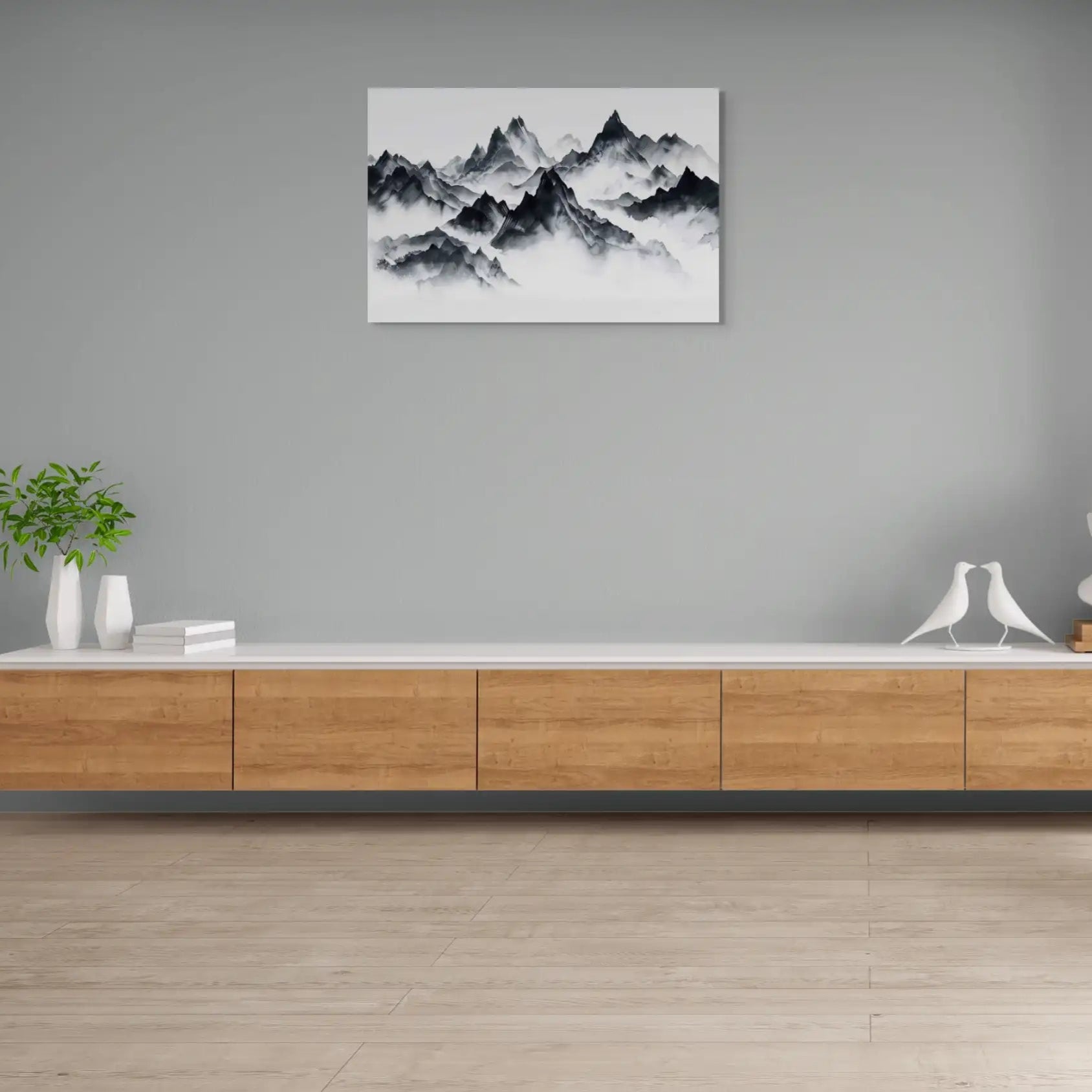 Tableau Minimaliste Montagne Affiches, reproductions et œuvres graphiques Art Virtuoso