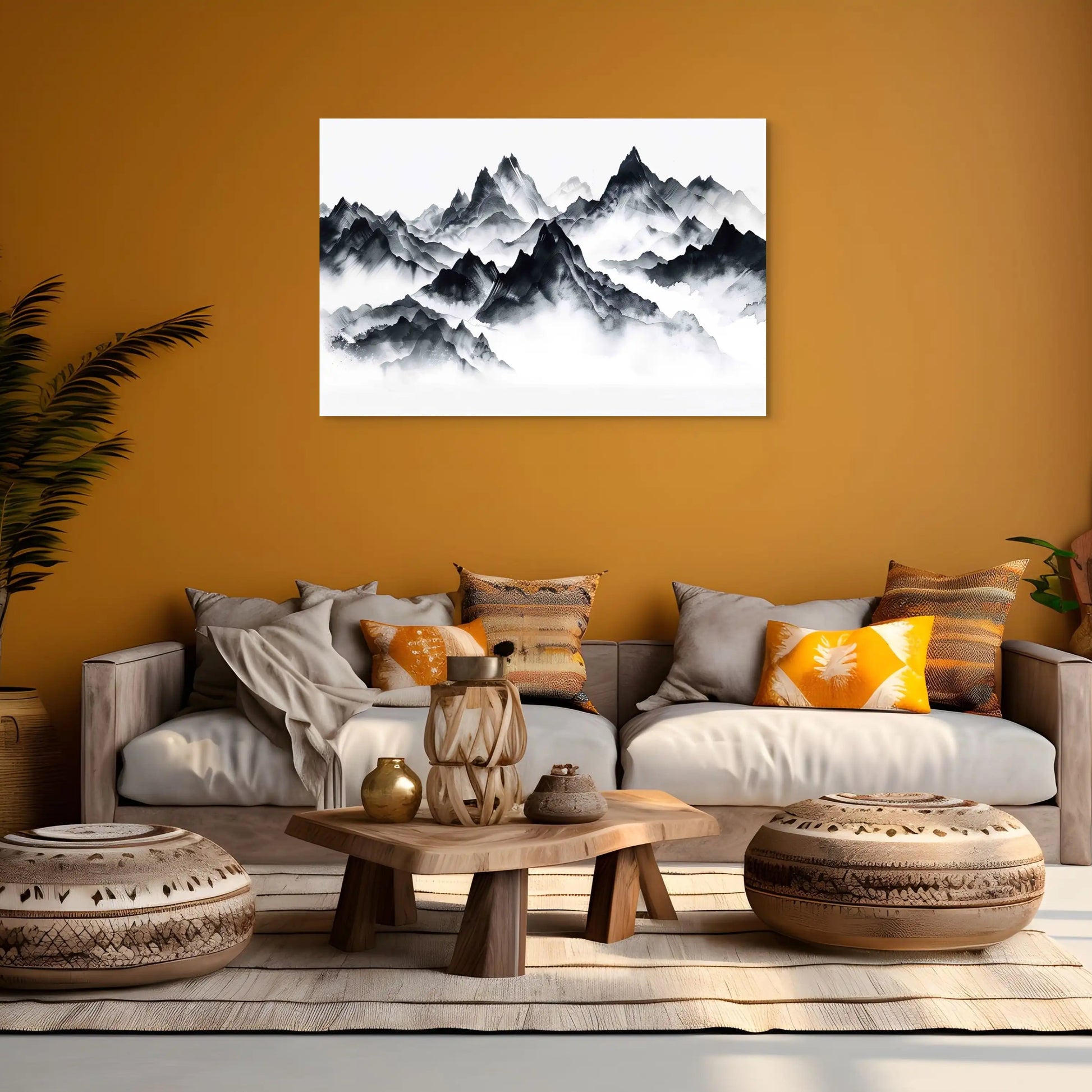 Tableau Minimaliste Montagne Affiches, reproductions et œuvres graphiques Art Virtuoso