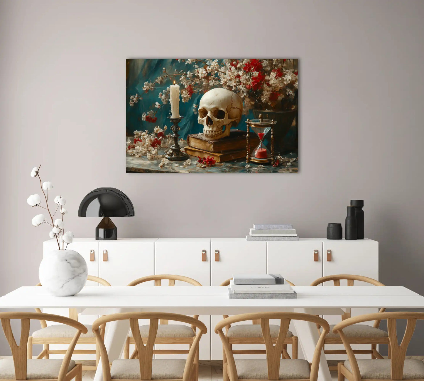 Tableau Mort Baroque : Vanité Fleurie