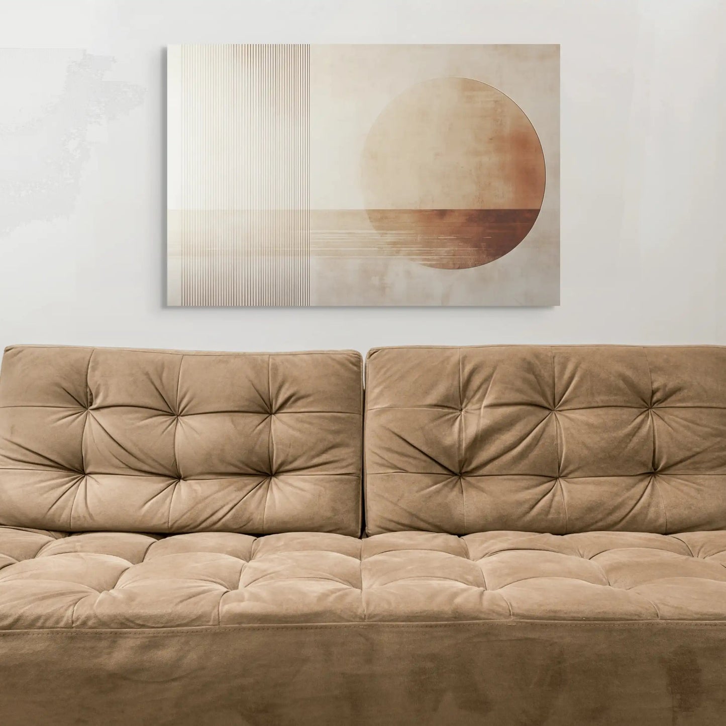 Tableau Mural Beige - Soleil Minimaliste Affiches, reproductions et œuvres graphiques Art Virtuoso