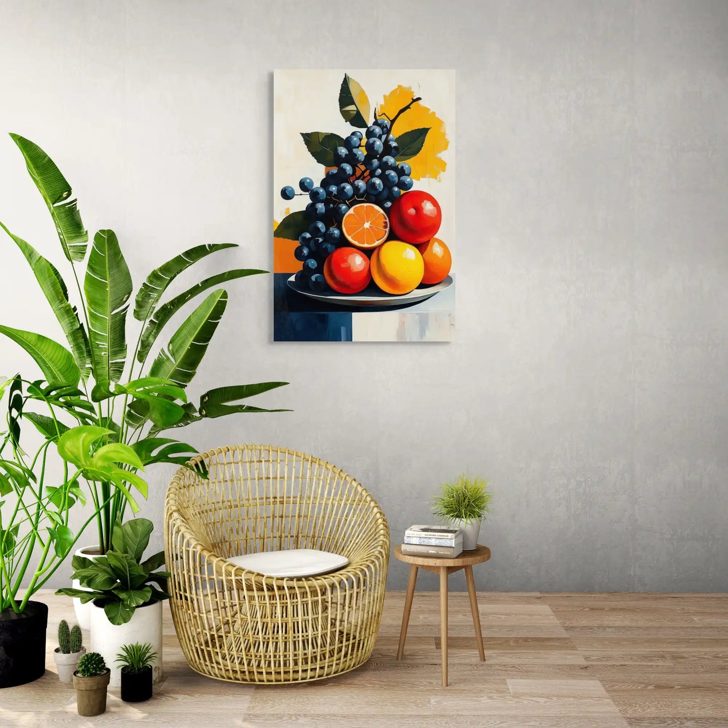 Tableau Nature Morte Raisins – Explosion de Couleurs et de Textures Affiches, reproductions et œuvres graphiques Art Virtuoso