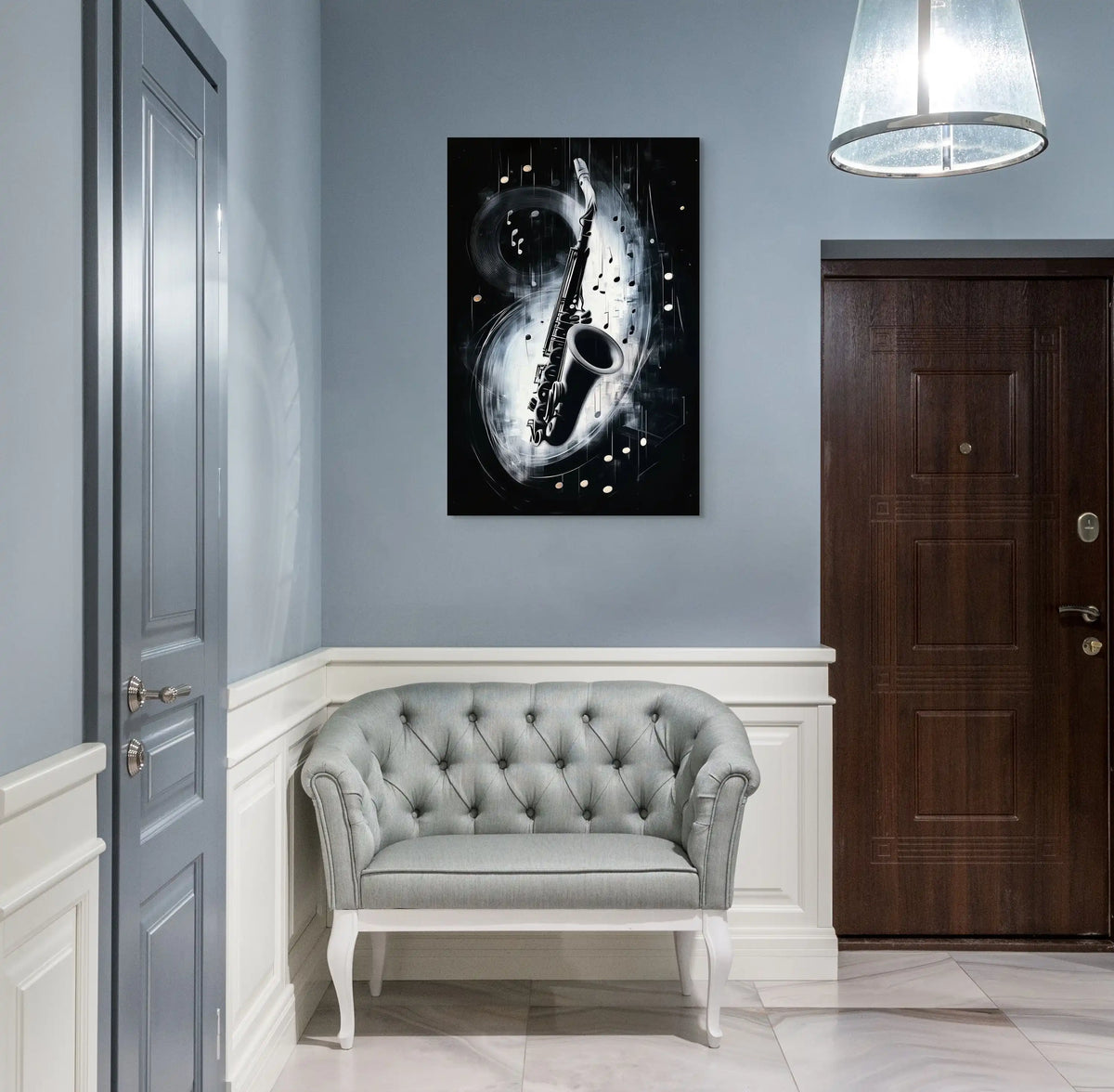 Schwarz-Weiß Wandbild – Musik-Deko