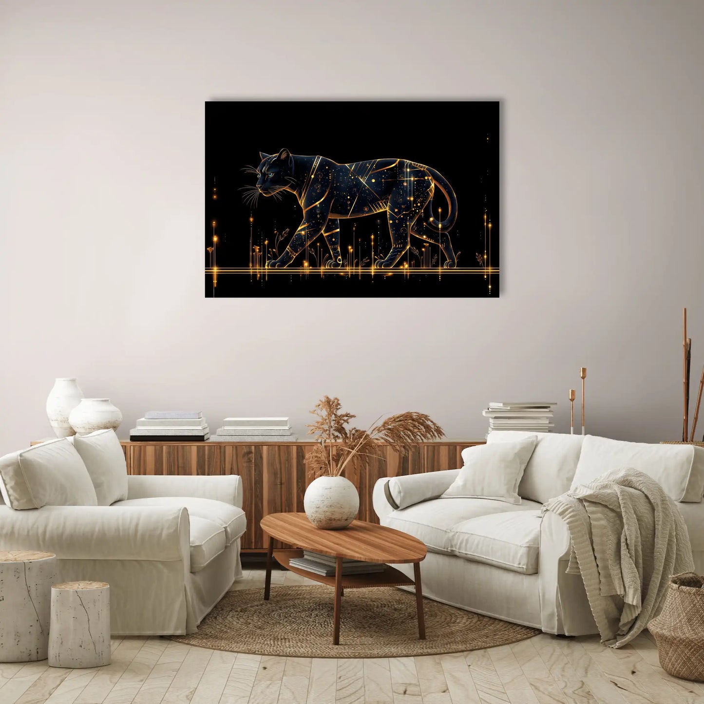 Tableau Panthère Noire : Constellation Féline