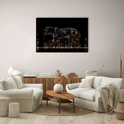 Tableau Panthère Noire : Constellation Féline