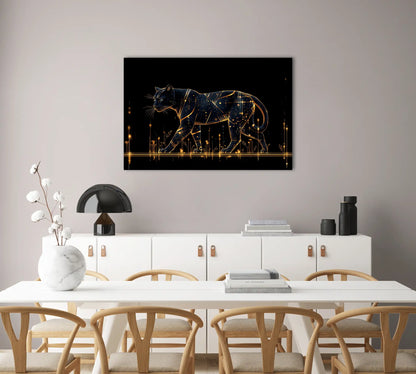 Tableau Panthère Noire : Constellation Féline