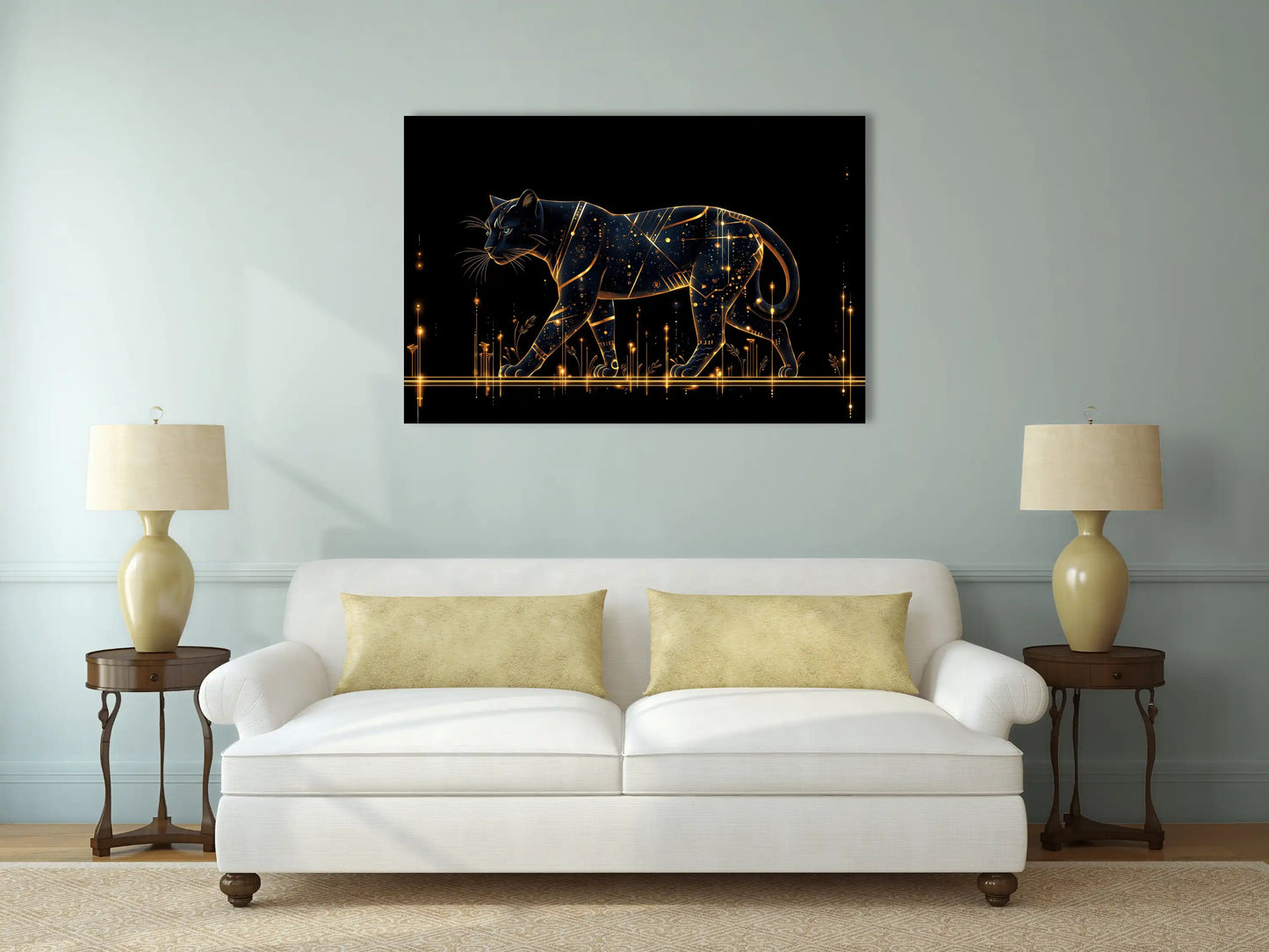 Tableau Panthère Noire : Constellation Féline