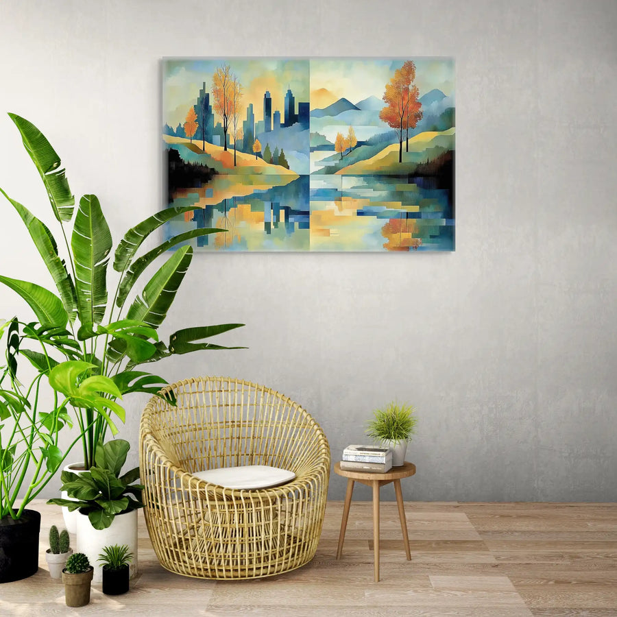 Tableau Paysage Contemporain - Reflets Urbains