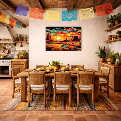 Bunte mexikanische Landschaft – Wilde Horizonte und Wüstenlicht – Leinwand