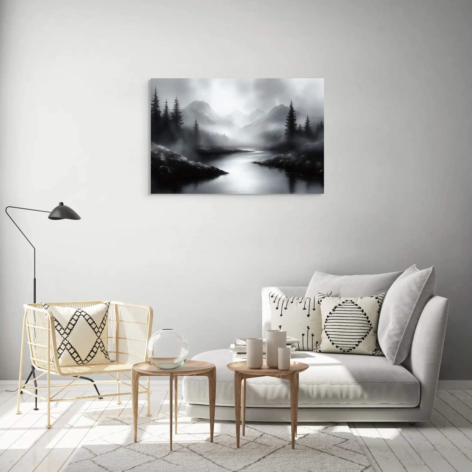 Tableau Paysage Nature Noir et Blanc Affiches, reproductions et œuvres graphiques Art Virtuoso