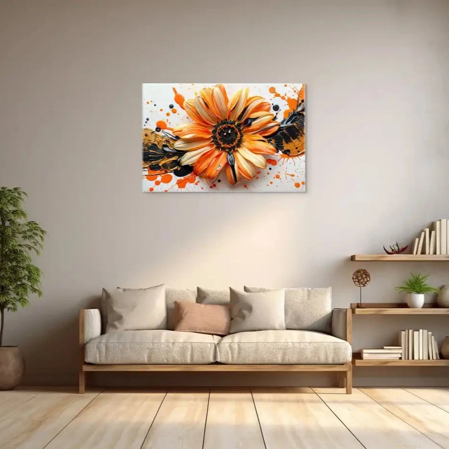Tableau Peinture Fleur Contemporain