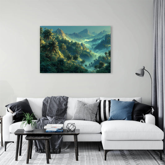 Tableau Peinture Jungle : Montagnes Tropicales