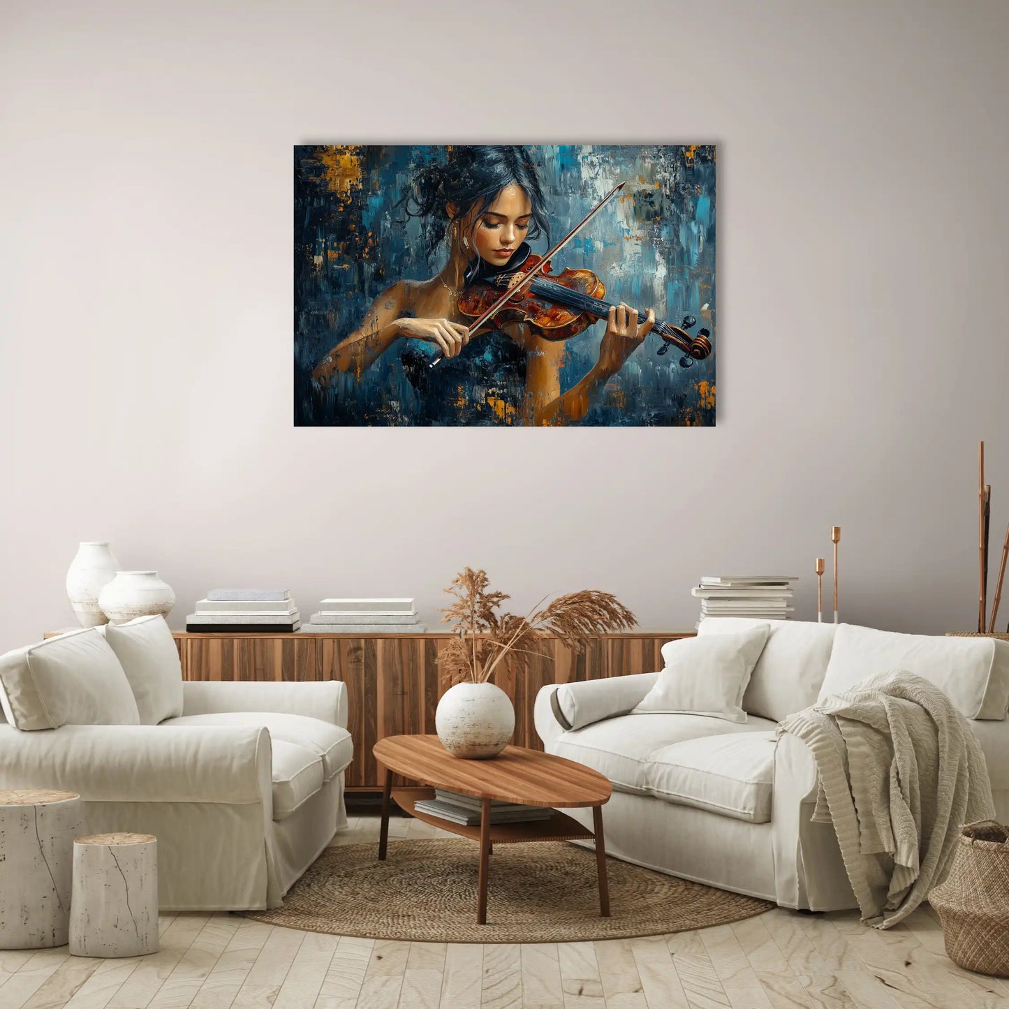 Tableau Peinture Musicien - Mélodie Nocturne