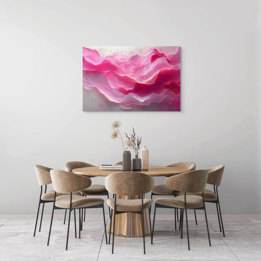 Tableau Peinture Rose - Vagues Abstraites Affiches, reproductions et œuvres graphiques Art Virtuoso