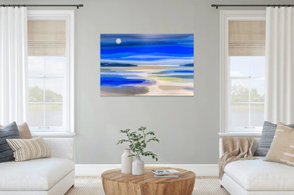 Tableau Peinture Scandinave – Nocturne des marées bleues
