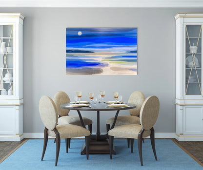 Tableau Peinture Scandinave – Nocturne des marées bleues
