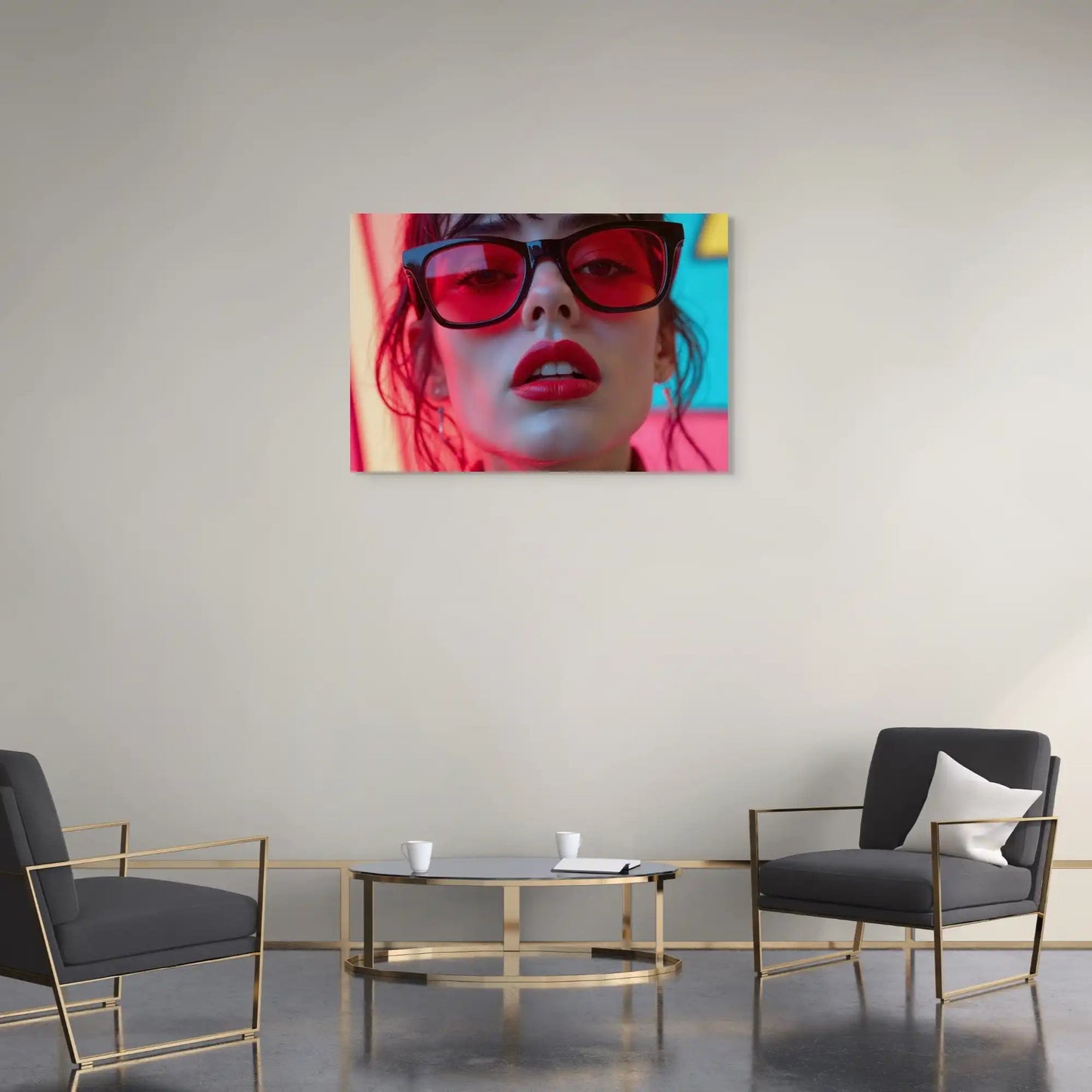 Tableau Photo Visage - Red Glam Affiches, reproductions et œuvres graphiques Art Virtuoso