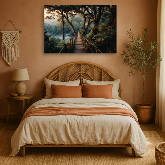 Tableau Pont Suspendu Jungle : Passerelle Mystique