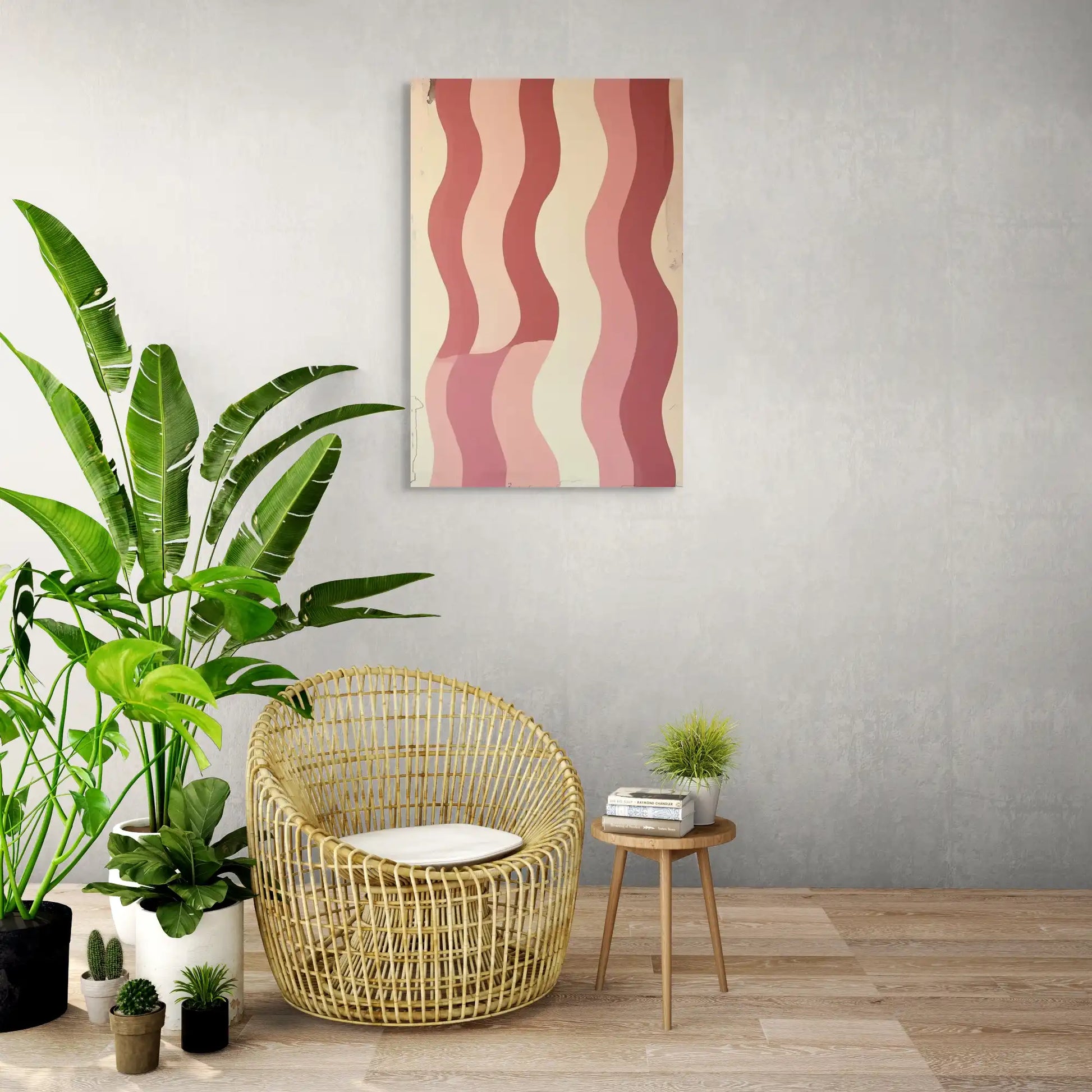 Tableau Rose Beige - Vagues Minimalistes Affiches, reproductions et œuvres graphiques Art Virtuoso