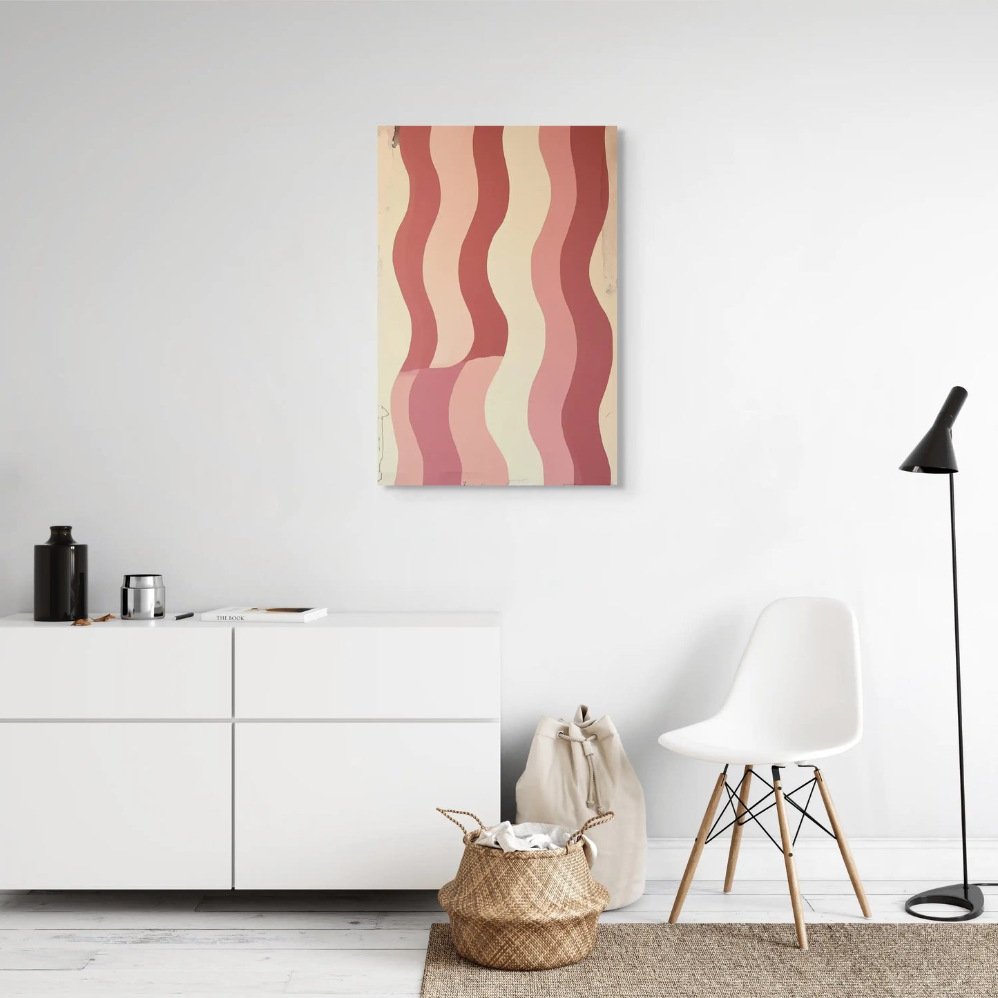 Tableau Rose Beige - Vagues Minimalistes Affiches, reproductions et œuvres graphiques Art Virtuoso