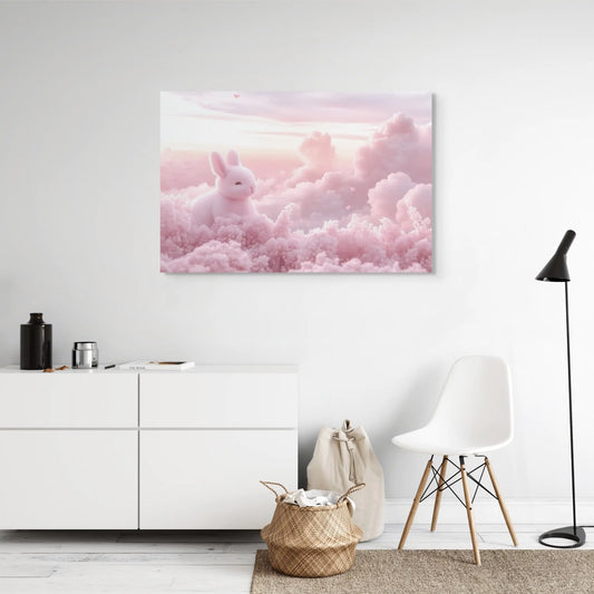 Tableau Rose Enfant - Rêverie au Pays des Nuages Affiches, reproductions et œuvres graphiques Art Virtuoso