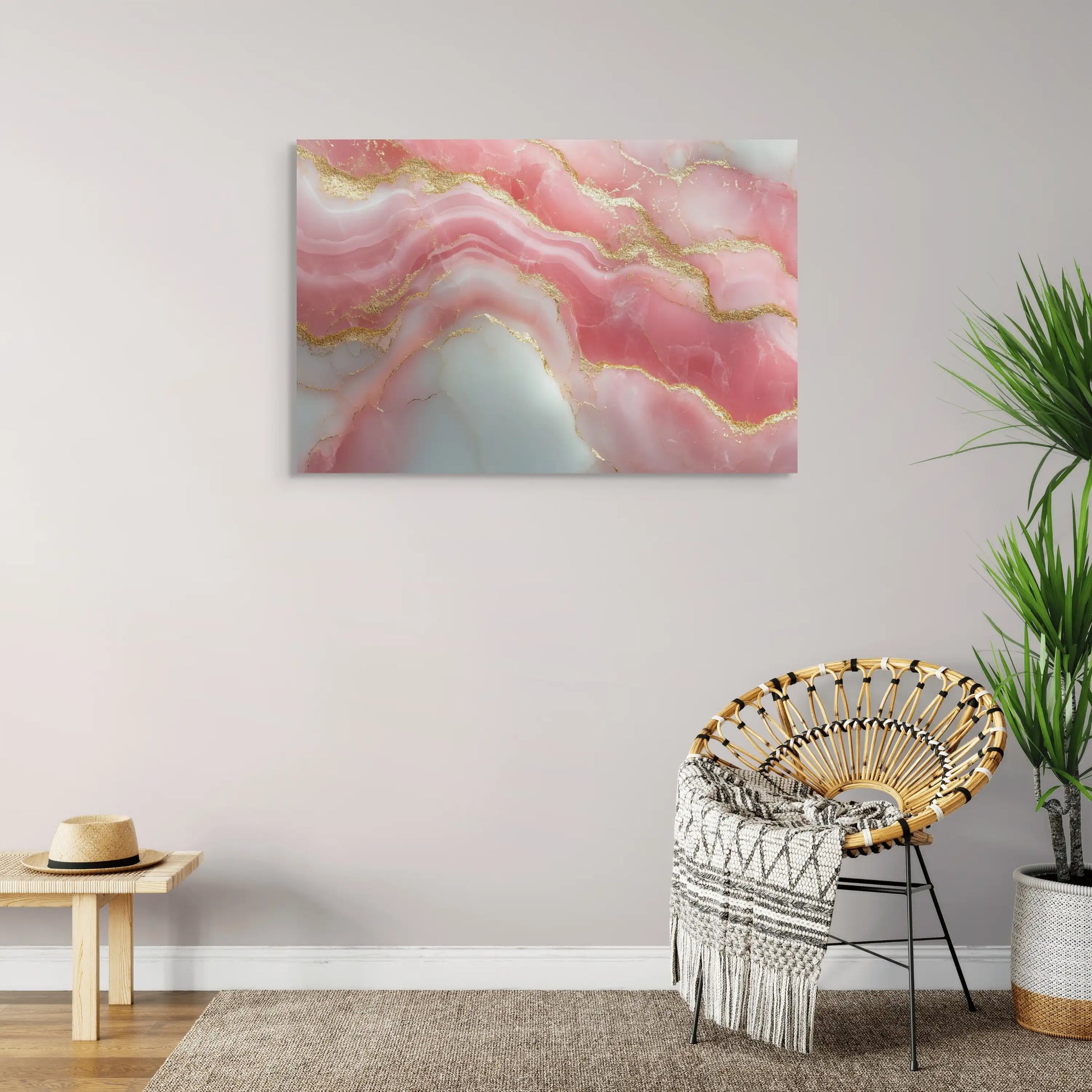 Tableau Rose Moderne - Vagues de Quartz Affiches, reproductions et œuvres graphiques Art Virtuoso