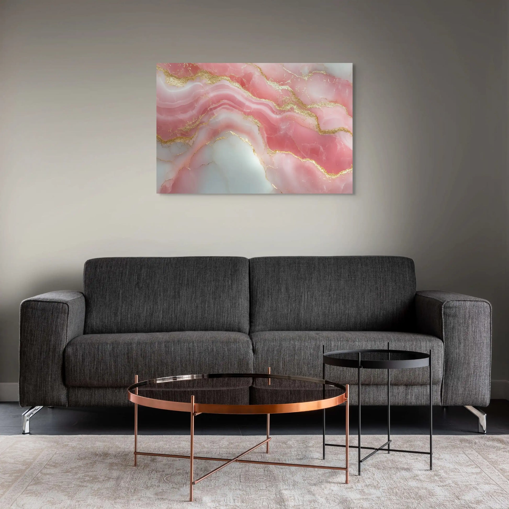 Tableau Rose Moderne - Vagues de Quartz Affiches, reproductions et œuvres graphiques Art Virtuoso