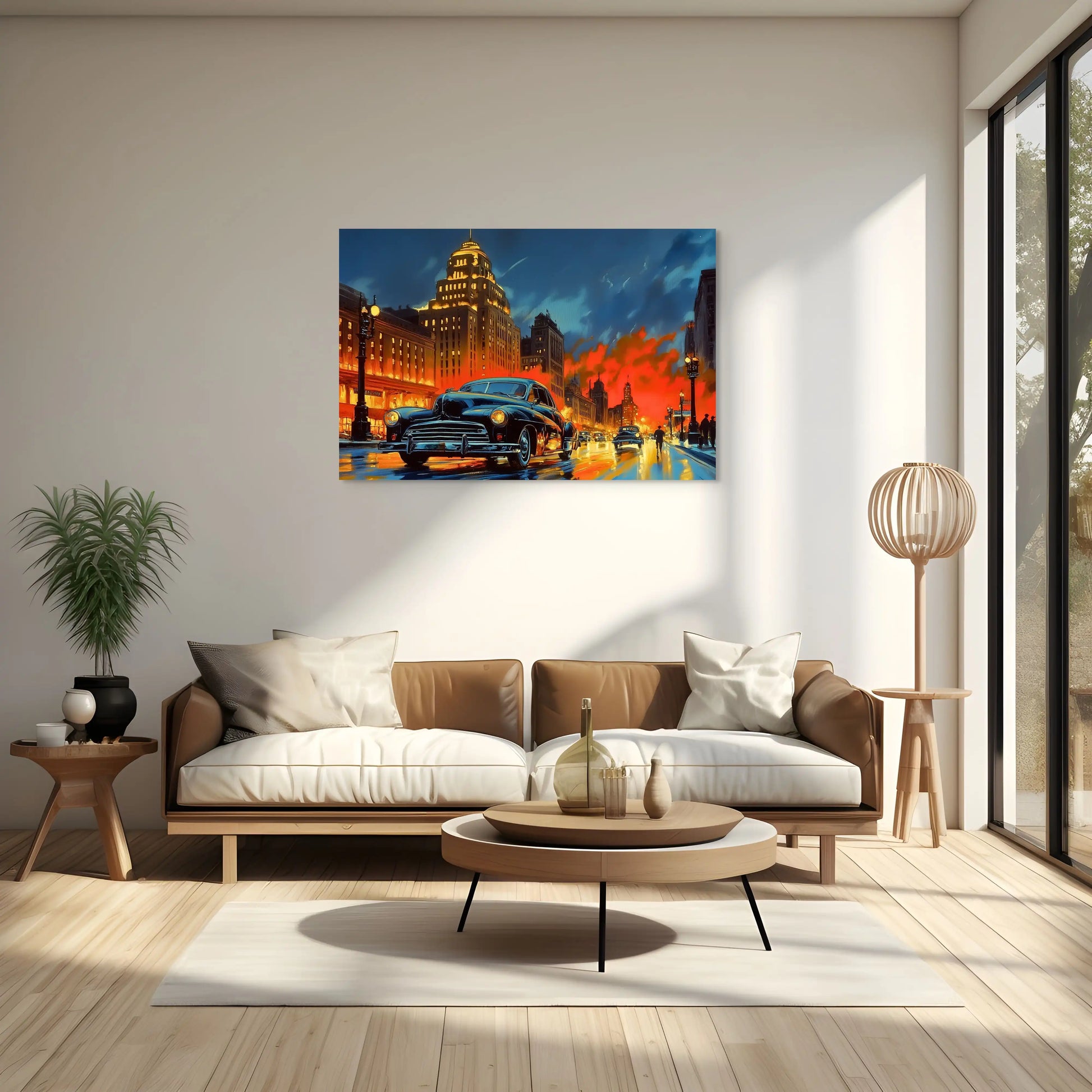 Tableau Rétro Vintage : Nuit Dorée Affiches, reproductions et œuvres graphiques Art Virtuoso
