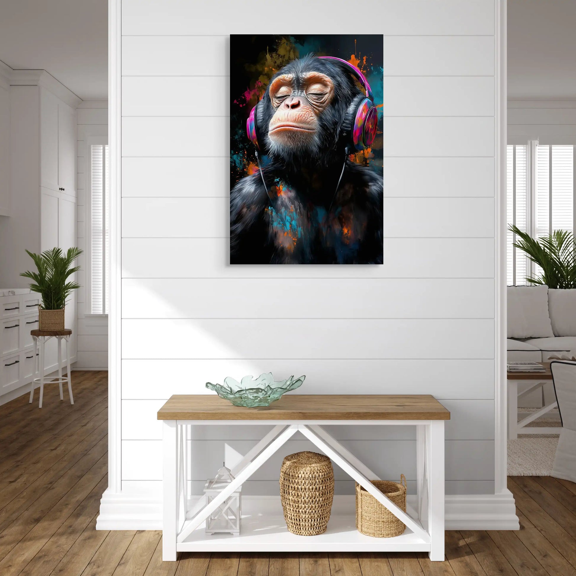 Monkey with Headphones Wall Art - Urban Melody | Art Virtuoso Monkey with Headphones Wall Art - Urban Melody | Art Virtuoso