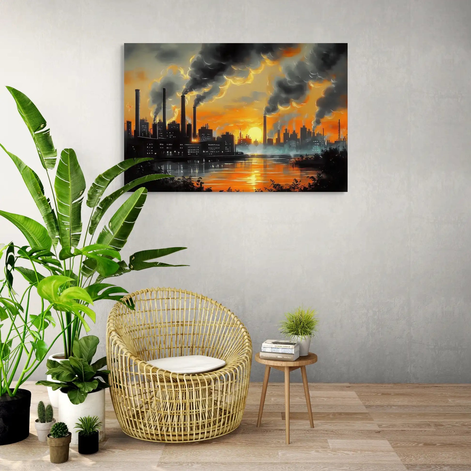 Tableau Style Industriel Vintage au Crépuscule Affiches, reproductions et œuvres graphiques Art Virtuoso