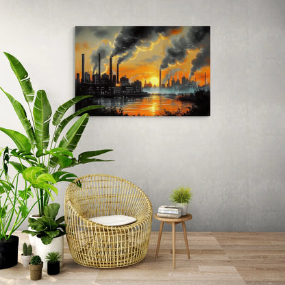 Tableau Style Industriel Vintage au Crépuscule Affiches, reproductions et œuvres graphiques Art Virtuoso