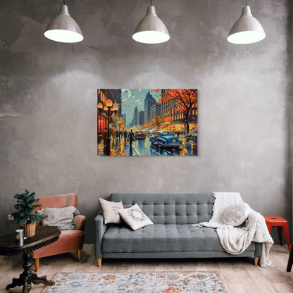 Tableau Style Vintage : Autumn City Affiches, reproductions et œuvres graphiques Art Virtuoso