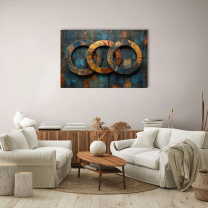 Tableau Stylisé Abstrait - Trinité Cuivrée