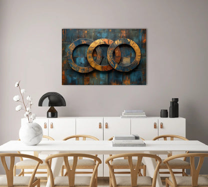 Tableau Stylisé Abstrait - Trinité Cuivrée