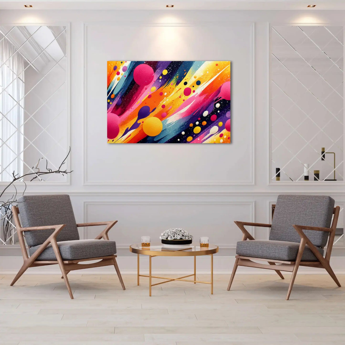 Tableau Tache de Peinture : Galaxie Colorée