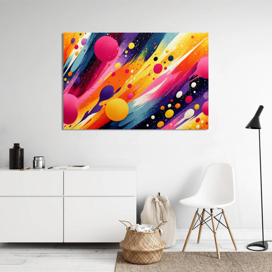 Tableau Tache de Peinture : Galaxie Colorée