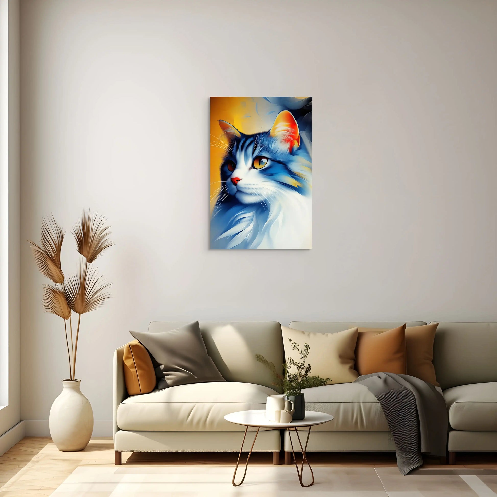 Tableau Tête de Chat - Félix en Bleu Affiches, reproductions et œuvres graphiques Art Virtuoso