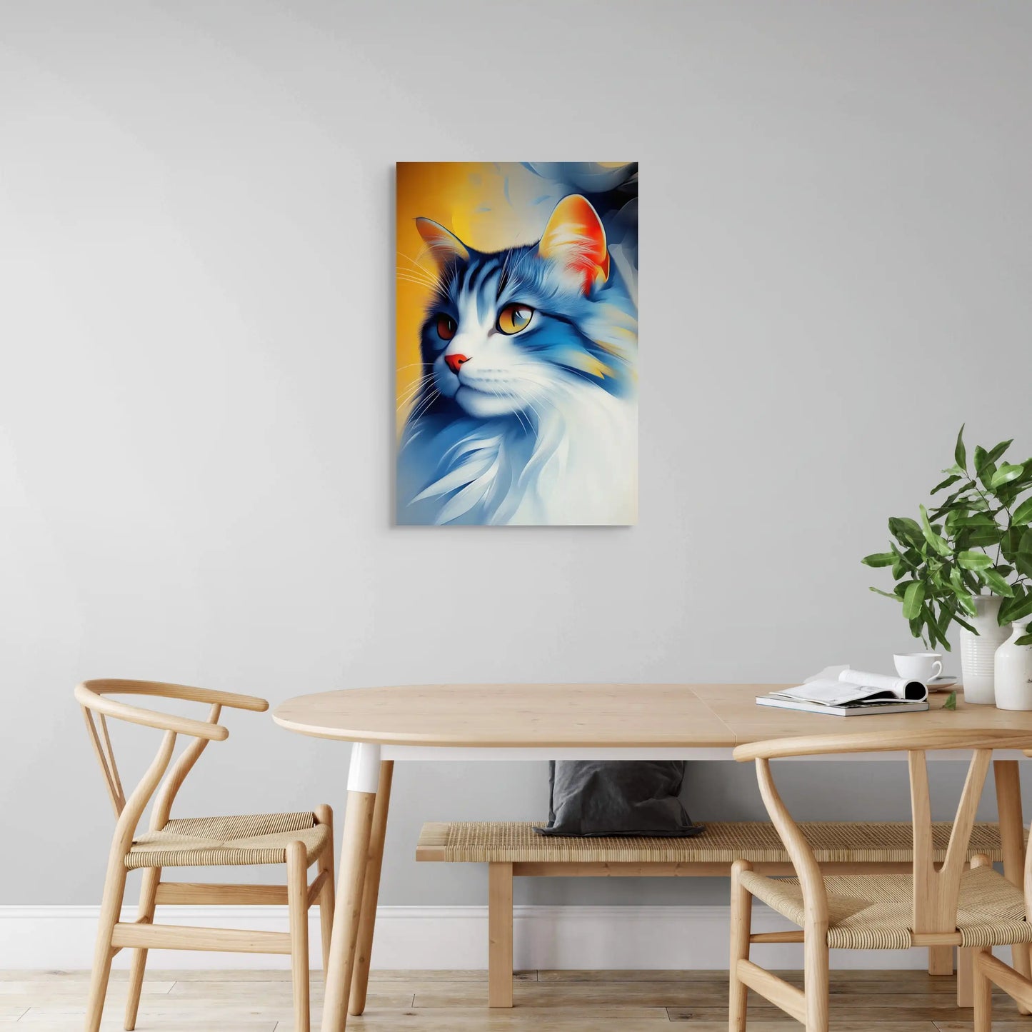 Tableau Tête de Chat - Félix en Bleu Affiches, reproductions et œuvres graphiques Art Virtuoso