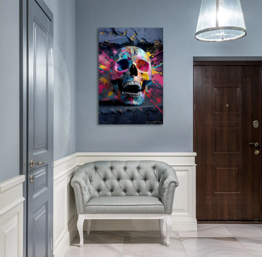 Tableau Tête de Mort Multicolore