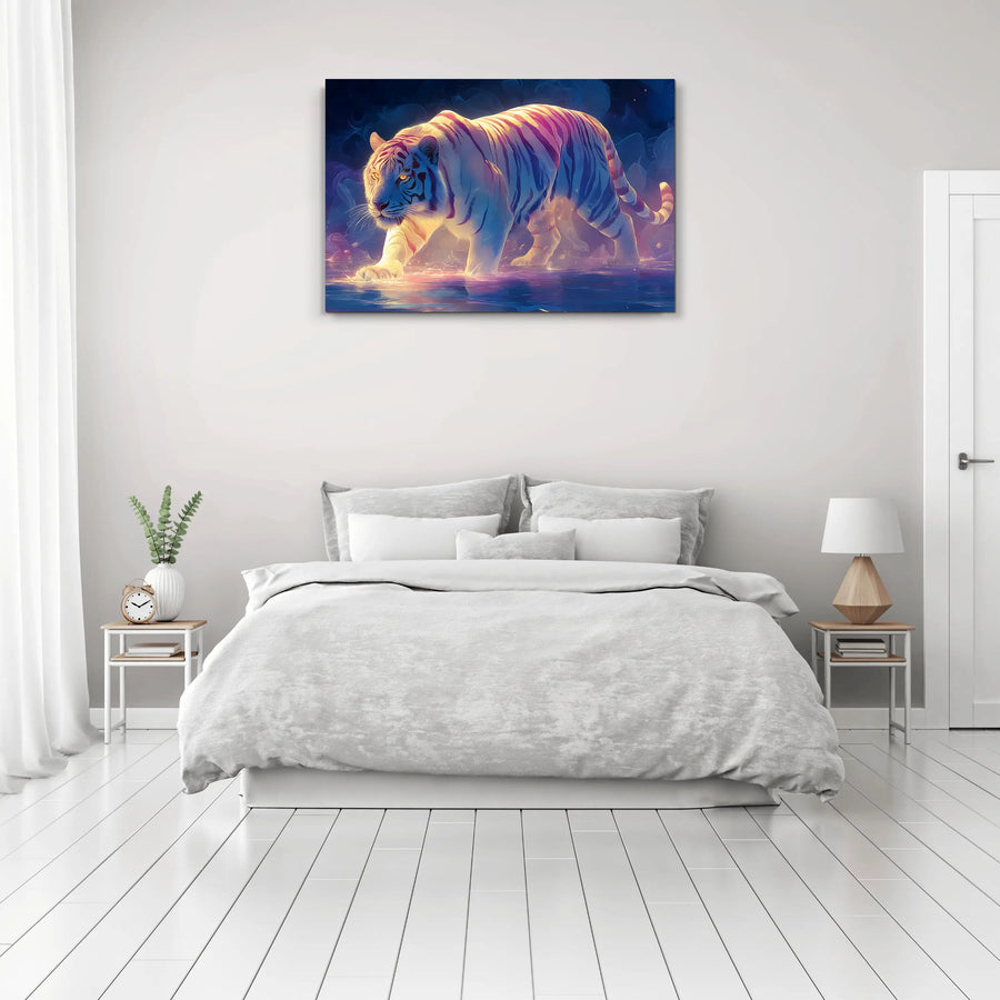 Tableau Tigre Blanc : Esprit Mystique
