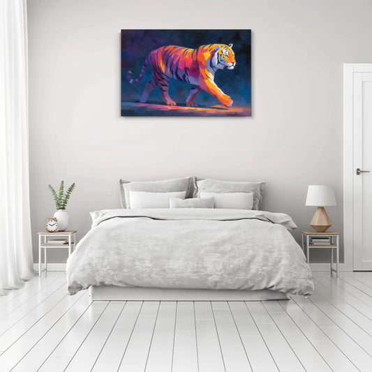 Tableau Tigre Peinture : Chasseur Nocturne