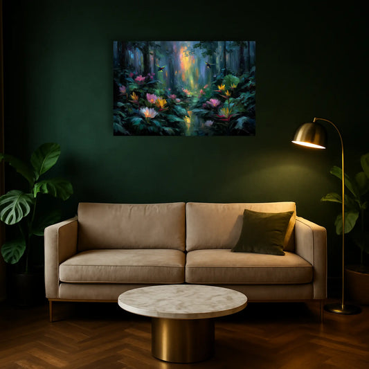 Tableau Toile Jungle : Symphonie des Colibris