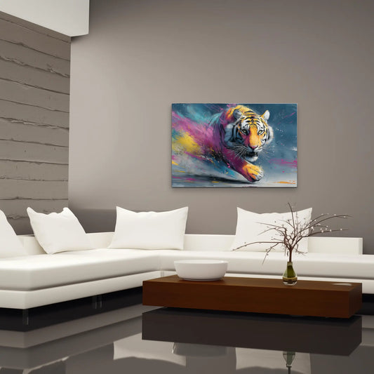 Tableau Toile Tigre - Splash Sauvage