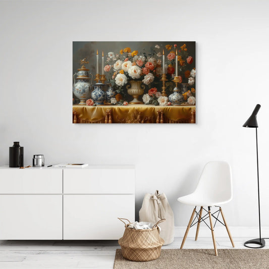 Tableau Vintage Baroque : Splendeur des Roses Affiches, reproductions et œuvres graphiques Art Virtuoso