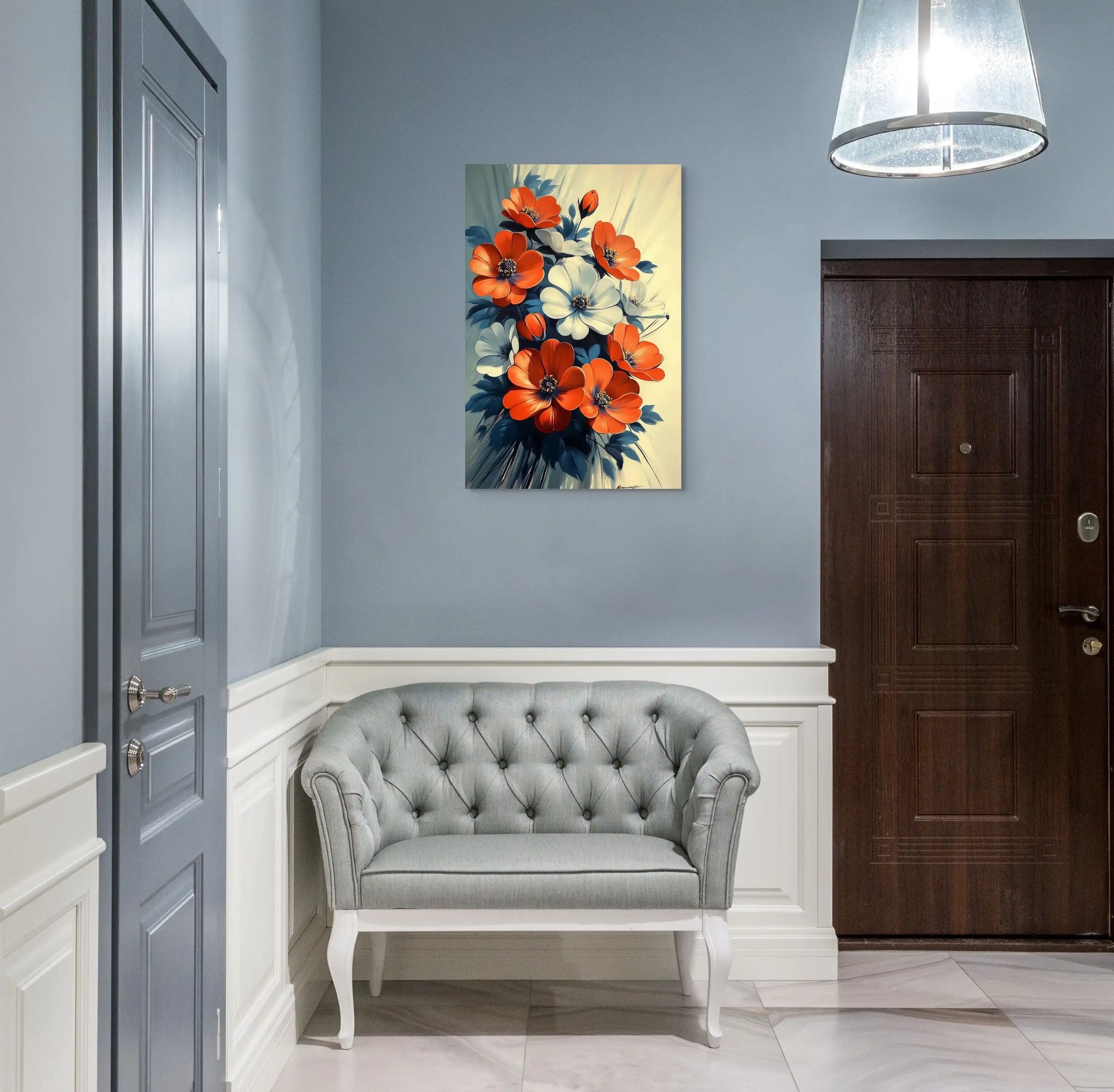 Tableau Vintage Chambre : Cosmos en Corail Affiches, reproductions et œuvres graphiques Art Virtuoso