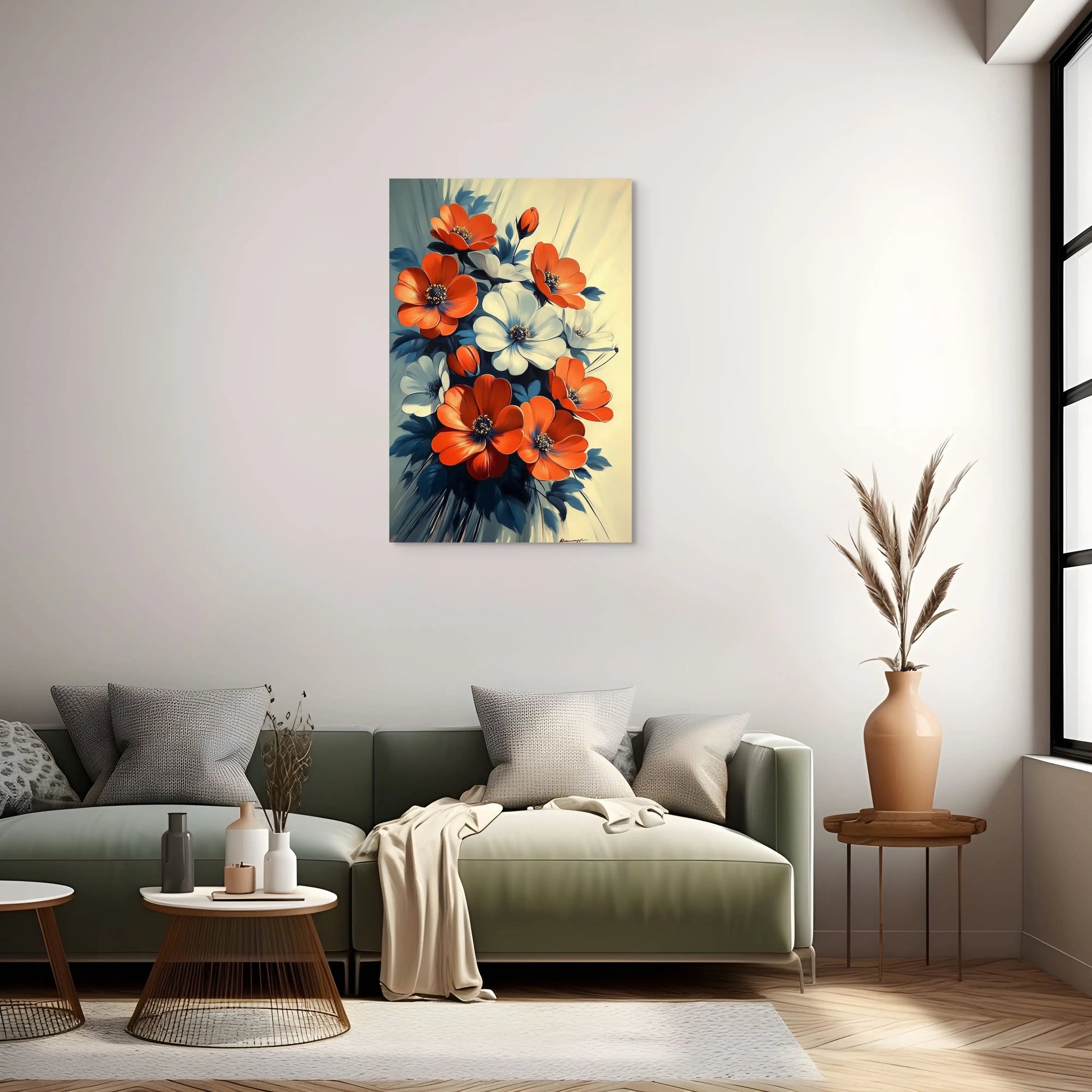 Tableau Vintage Chambre : Cosmos en Corail Affiches, reproductions et œuvres graphiques Art Virtuoso