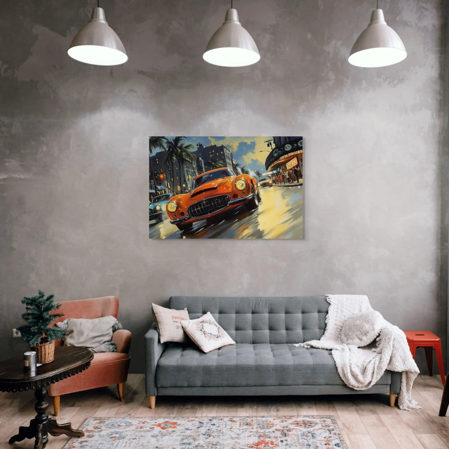 Tableau Vintage Déco : Miami Sunset Drive Affiches, reproductions et œuvres graphiques Art Virtuoso